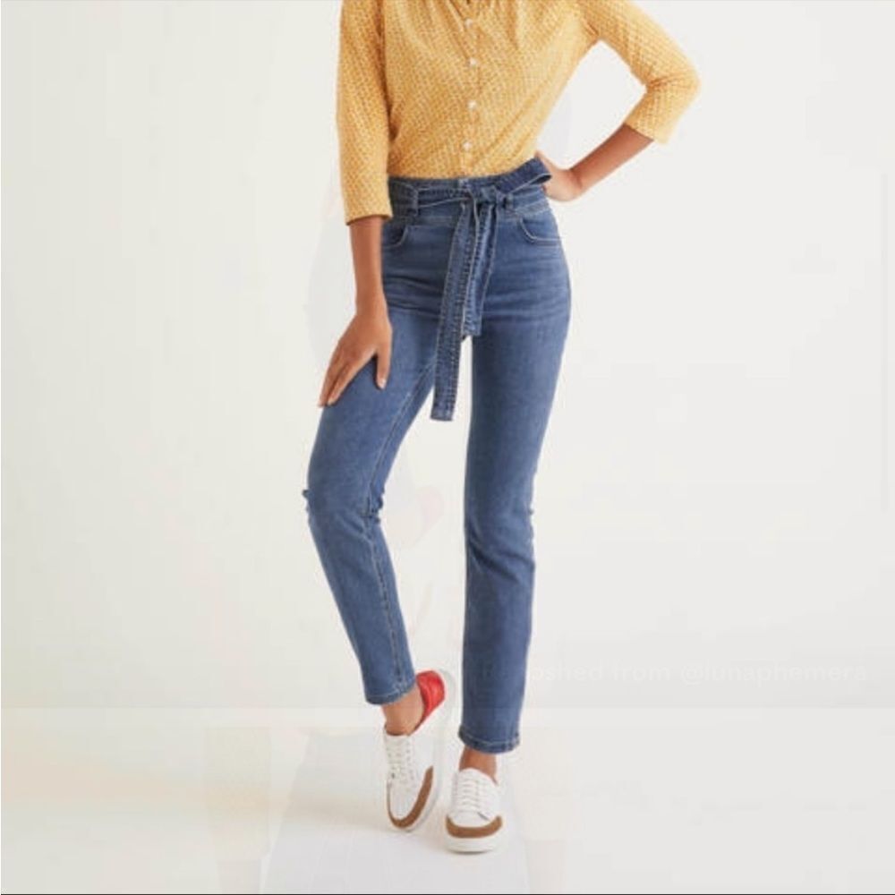 ✨2xHP✨Boden tie waist slim straight jeans ✨ - Picture 4 of 8